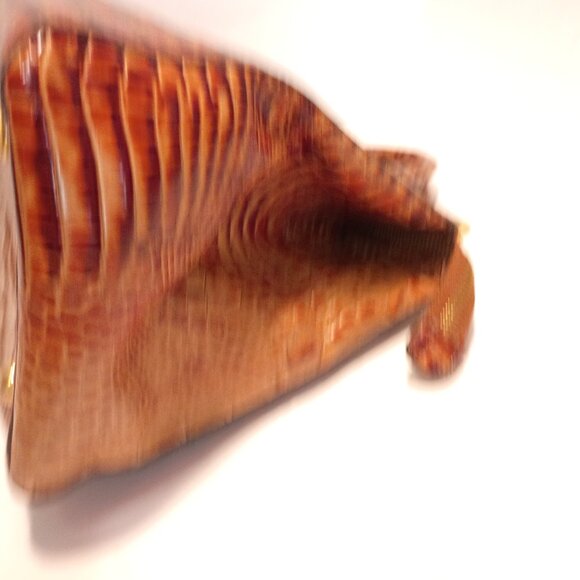 Vintage BRAHMIN ANNABELLE Melbourne Pecan Croc-Embossed Leather Zip-top Satchel - Picture 12 of 15